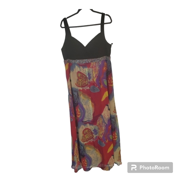 Reg $400 Faviana Sequin colorful Maxi  Dress. Size 18w - Picture 3 of 6